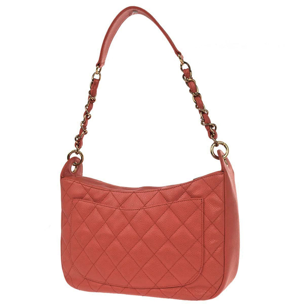 Chanel 2002-2003 Salmon Pink Caviar Skin Shoulder Bag