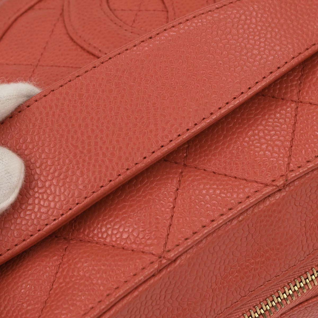 Chanel 2002-2003 Salmon Pink Caviar Skin Shoulder Bag