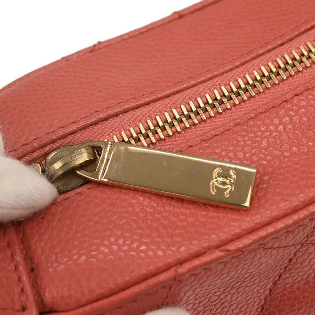 Chanel 2002-2003 Salmon Pink Caviar Skin Shoulder Bag