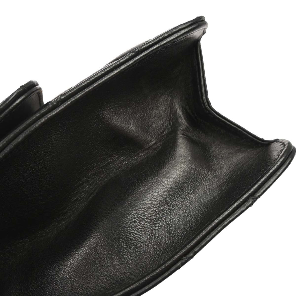Chanel 2010-2011 Black Lambskin Turnlock Medium Half Flap Shoulder Bag