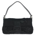 Fendi Black Felt Baguette Handbag