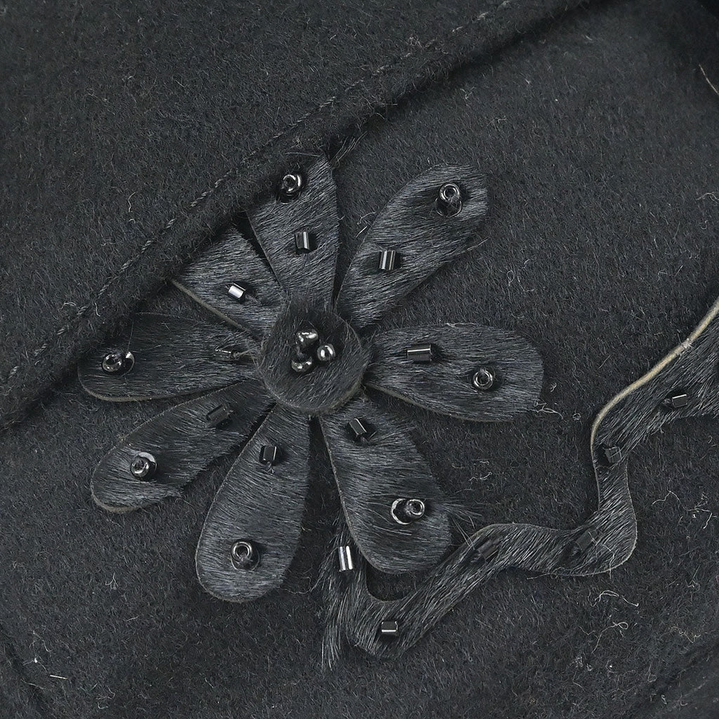 Fendi Black Felt Baguette Handbag