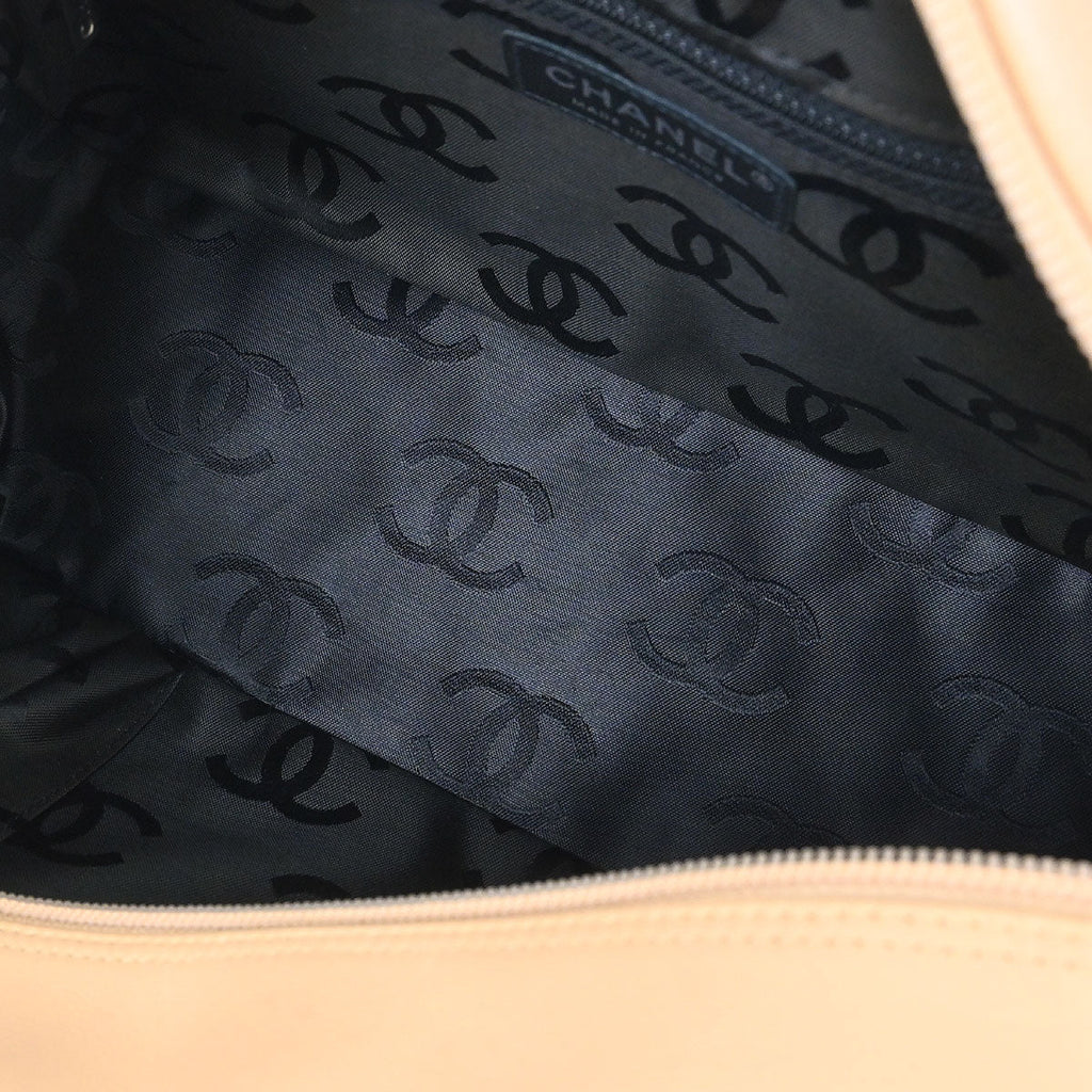 Chanel Beige Calfskin Cambon Ligne Bowling Bag 27