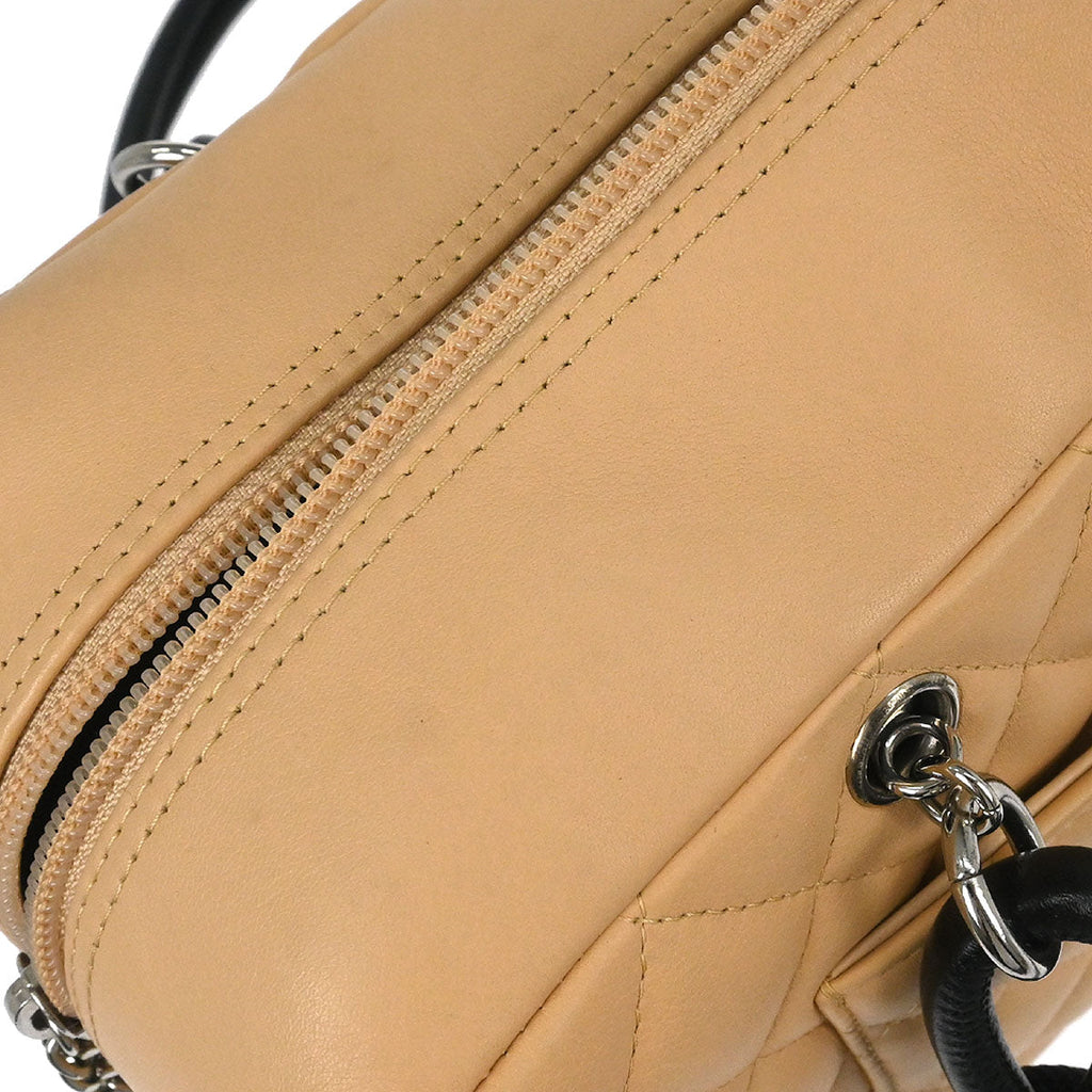 Chanel Beige Calfskin Cambon Ligne Bowling Bag 27
