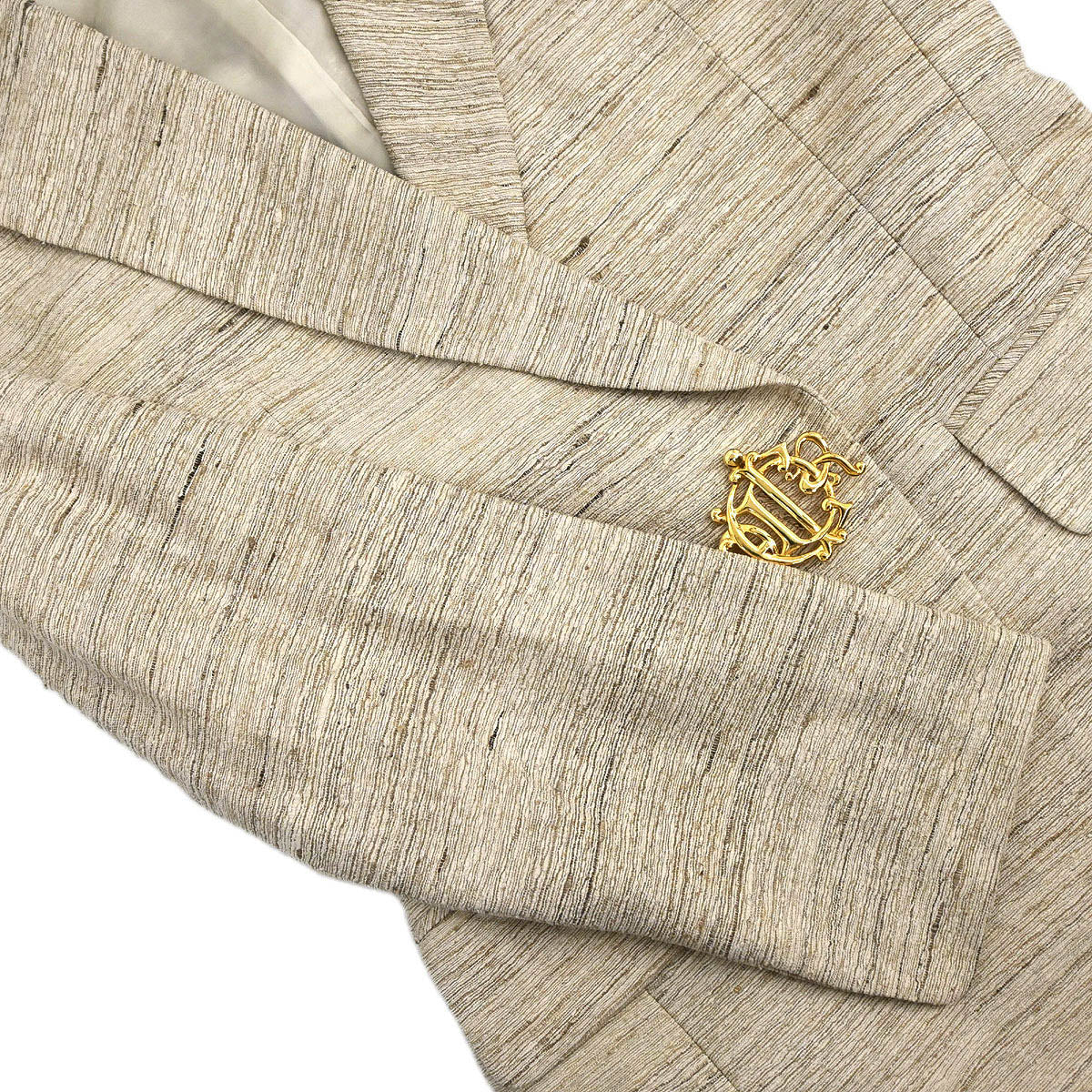 Christian Dior Single Breasted Jacket Beige #M