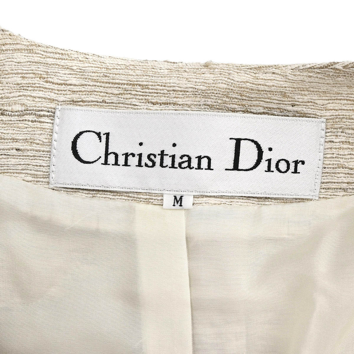 Christian Dior Single Breasted Jacket Beige #M