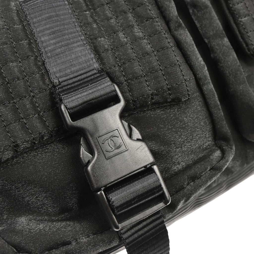 Chanel 2005-2006 Black Nylon Sport Line Choco Bar Shoulder Bag