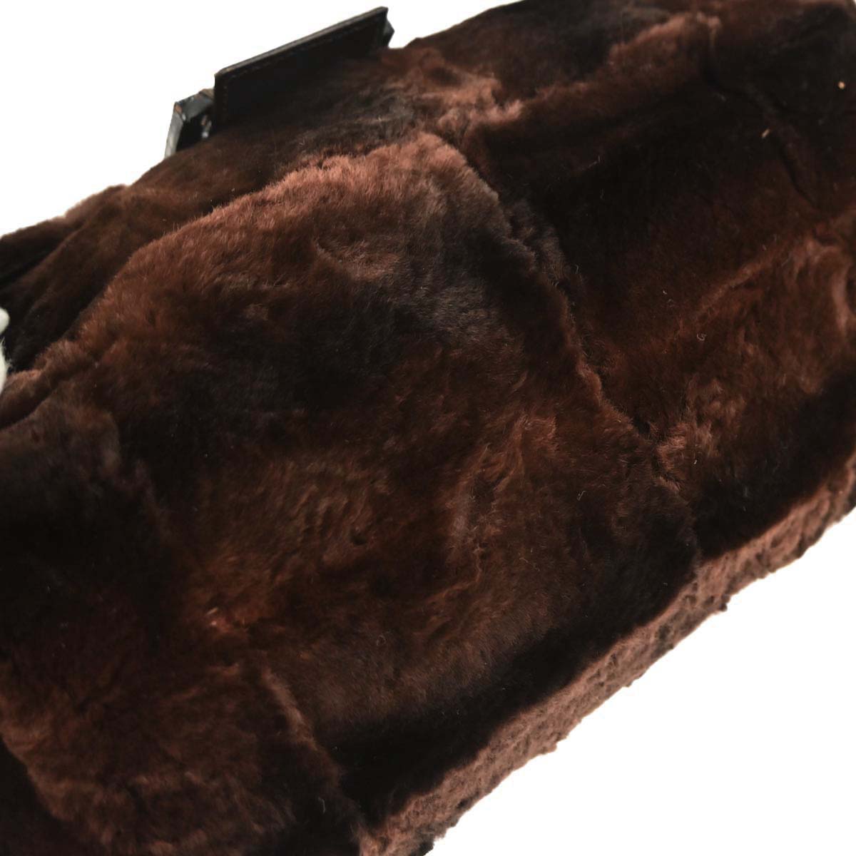 Fendi * Brown Lapin Fur Crocodile Mamma Baguette Handbag