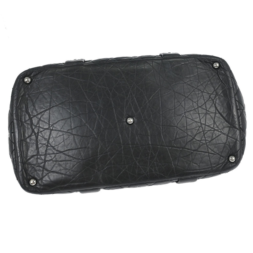 Chanel Black Calfskin Lady Braid Bowler Bag Handbag