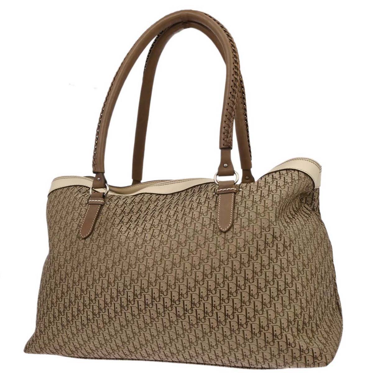 Christian Dior Beige Canvas Trotter My Dior Duffle Handbag