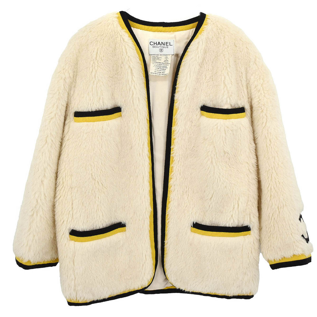Chanel 1994 Collarless Jacket Ivory #40