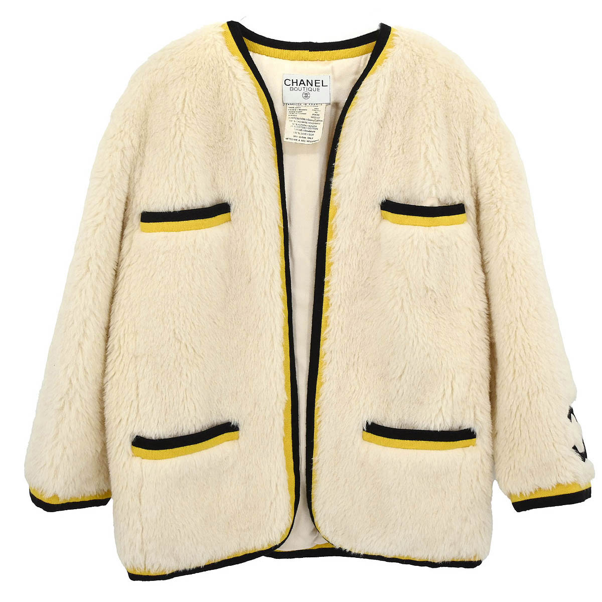 Chanel 1994 Collarless Jacket Ivory #40