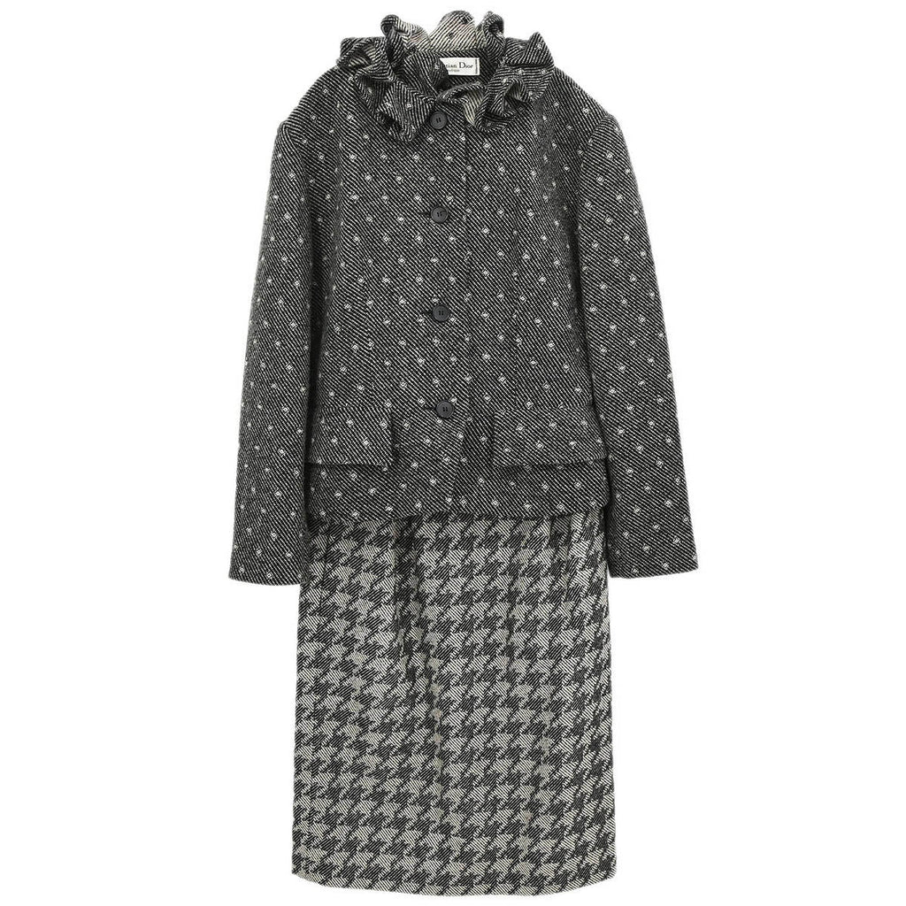 Christian Dior Setup Suit Jacket Skirt Black