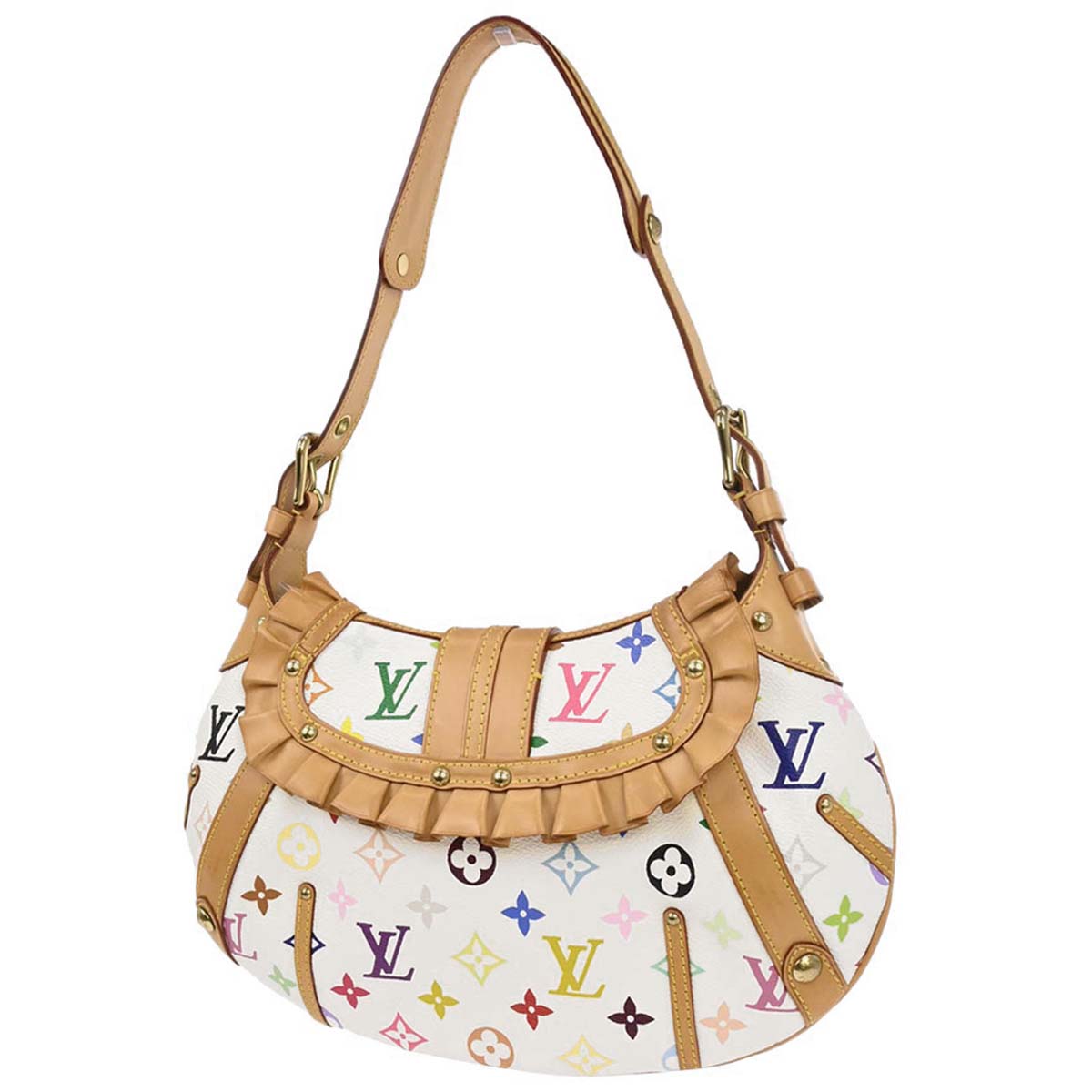 Louis Vuitton 2004 White Monogram Multicolor Leonor Handbag M92398