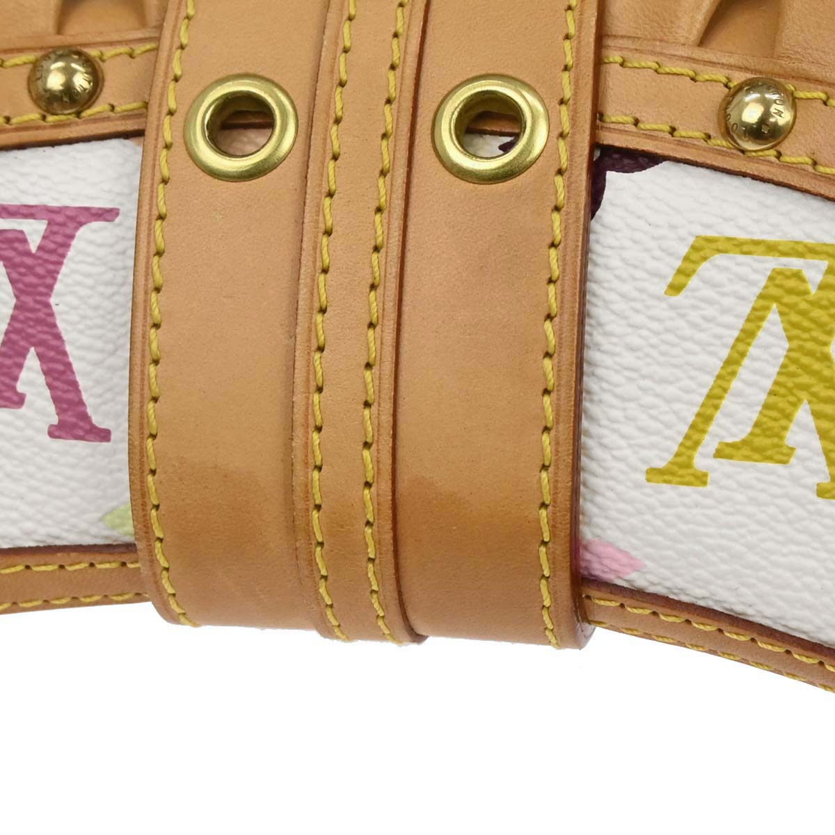Louis Vuitton 2004 White Monogram Multicolor Leonor Handbag M92398