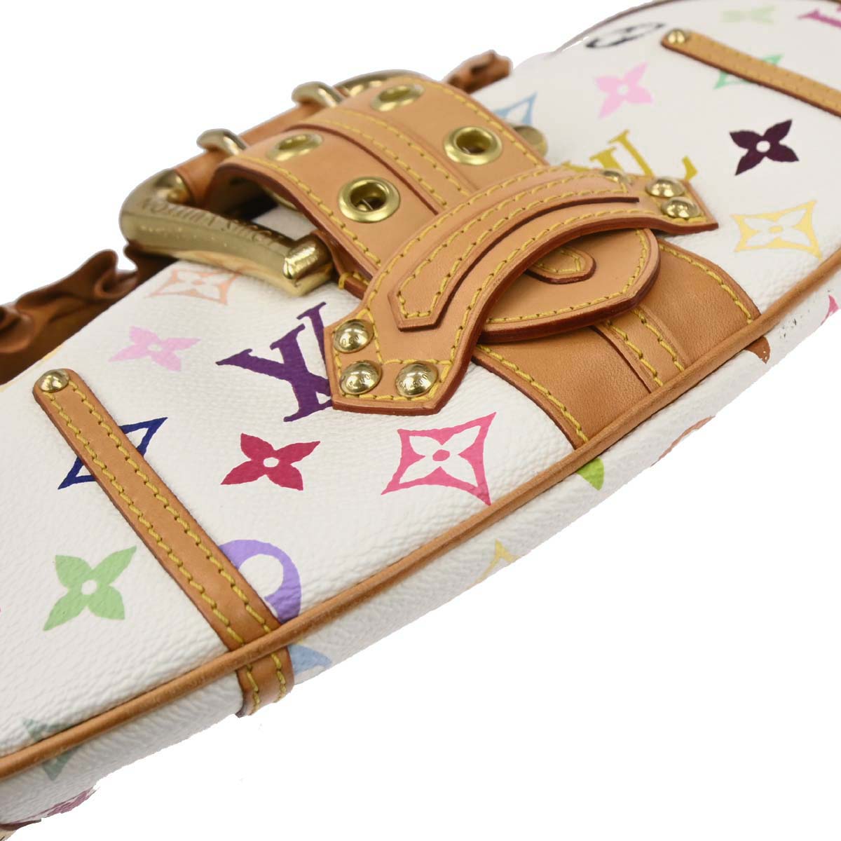 Louis Vuitton 2004 White Monogram Multicolor Leonor Handbag M92398