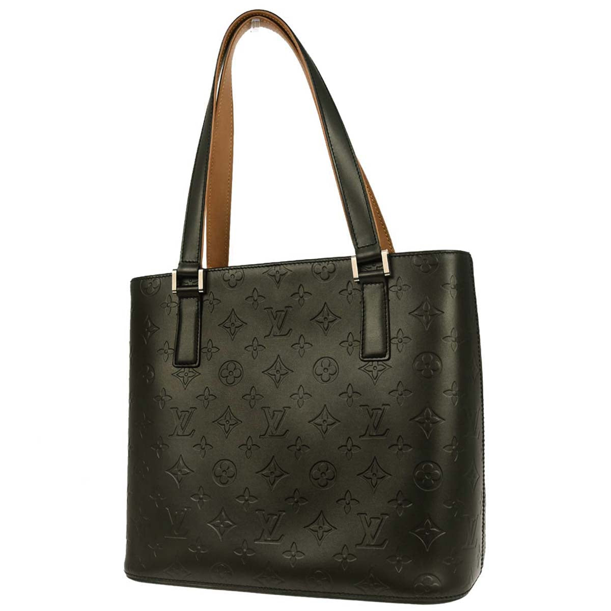 Louis Vuitton 2002 Black Monogram Mat Stockton Tote Handbag M55112