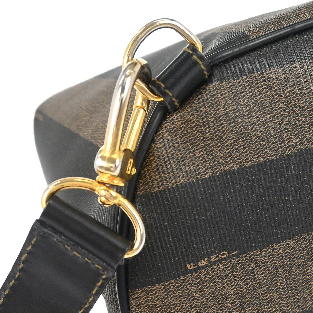 Fendi Brown Black Pequin Shoulder Bag