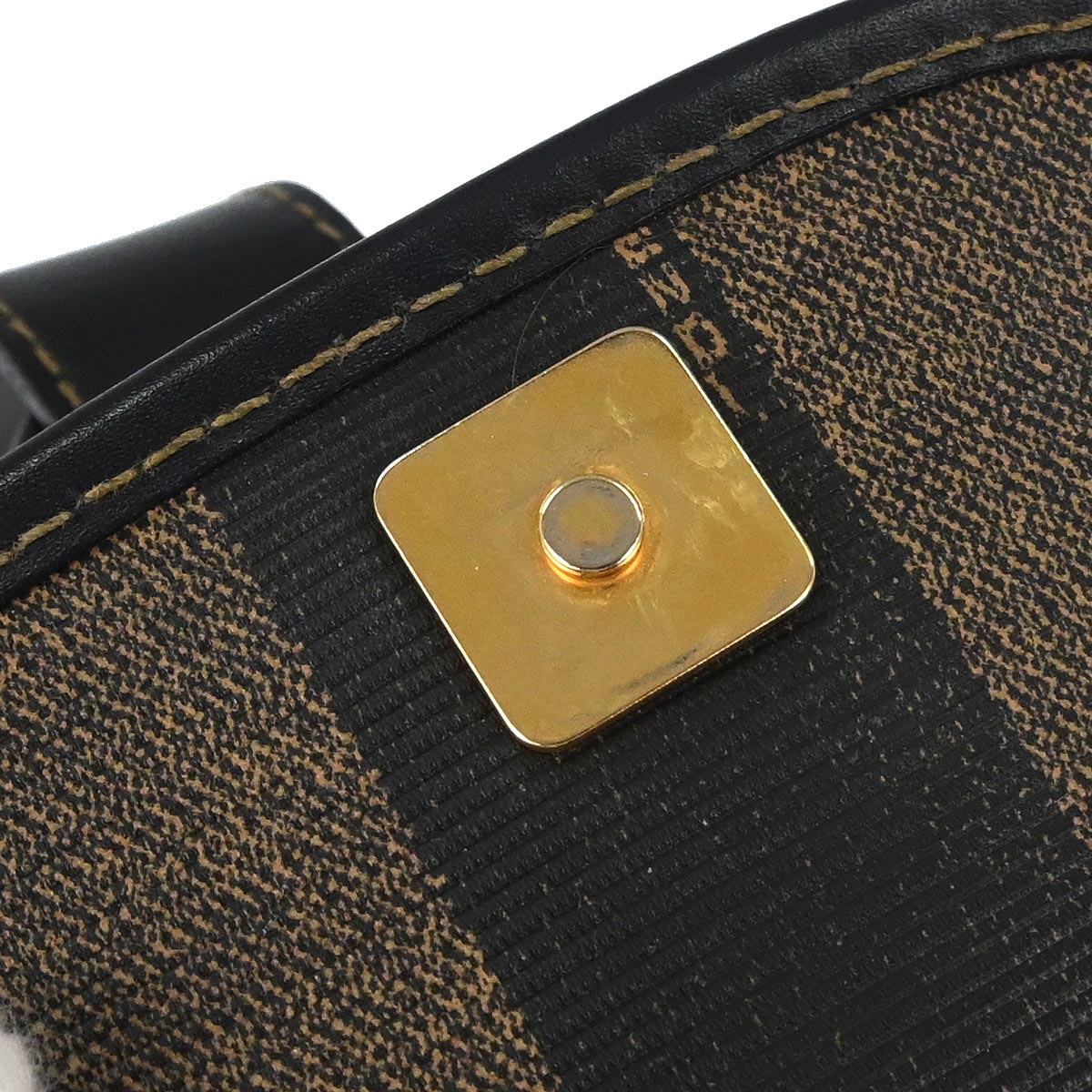 Fendi Brown Black Pequin Shoulder Bag