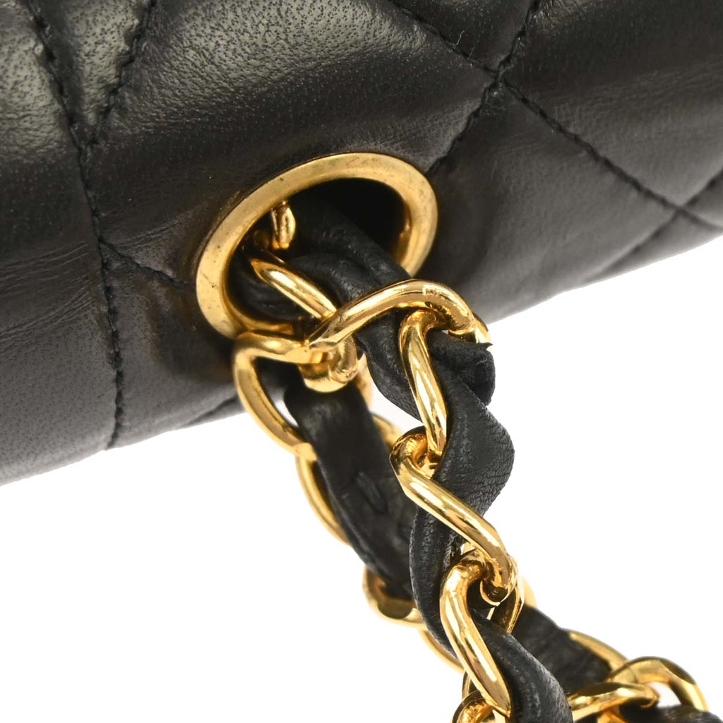 Chanel 1994-1996 Black Lambskin Mini Square Flap Handbag 17