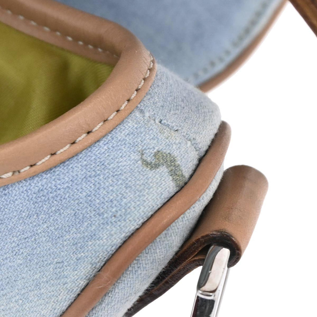Christian Dior Light Blue Cotton Miss Diorella Saddle Handbag