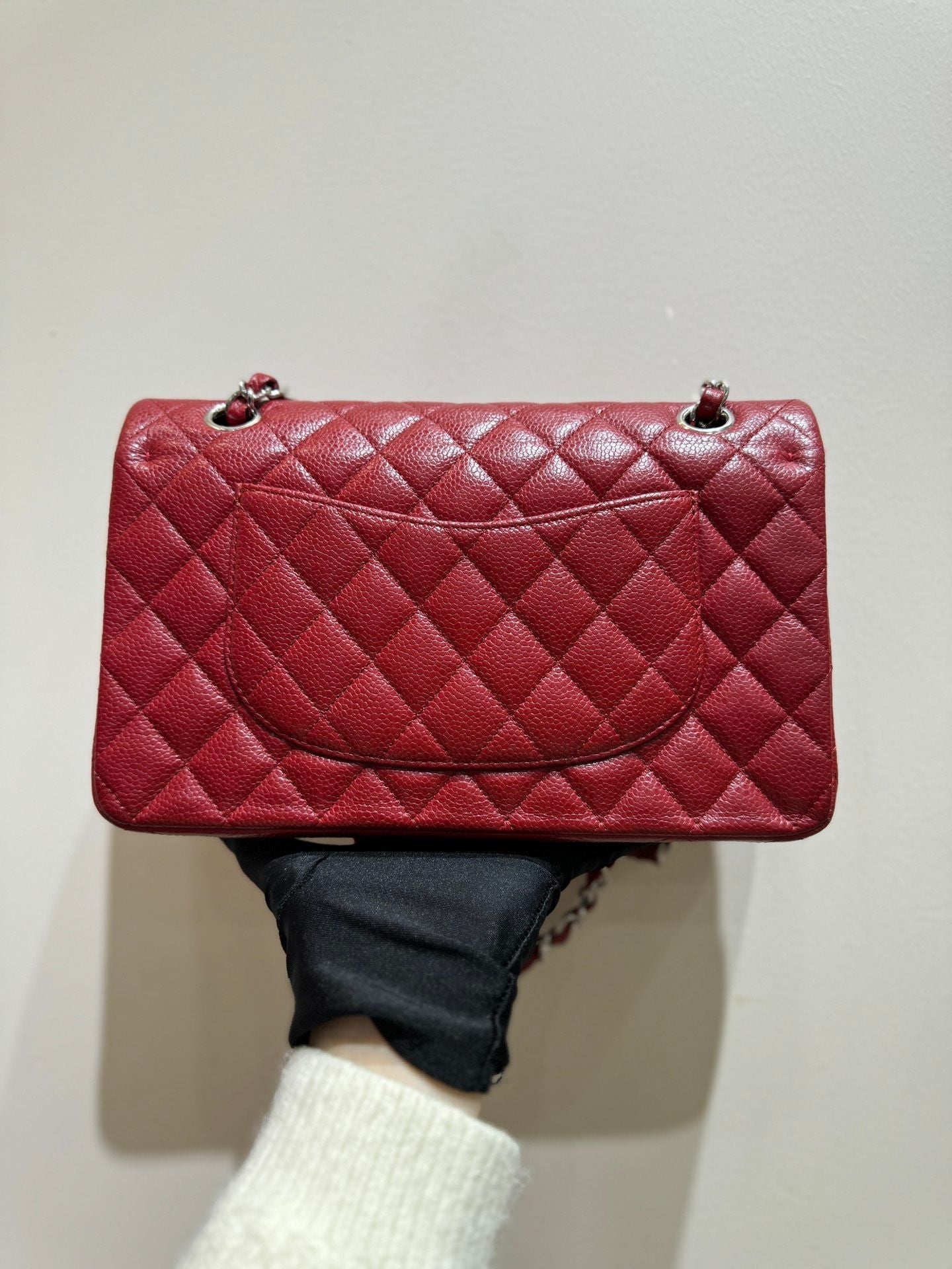 Preloved Chanel Classic Flap CF Medium Bag red 107784