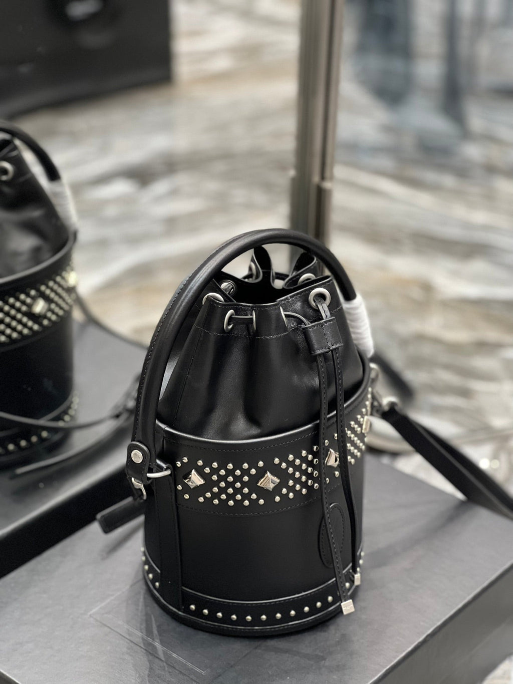 YSSL Bahia Small Bucket Bag Black For Women 10in/25cm YSL 685628AAAEF1077