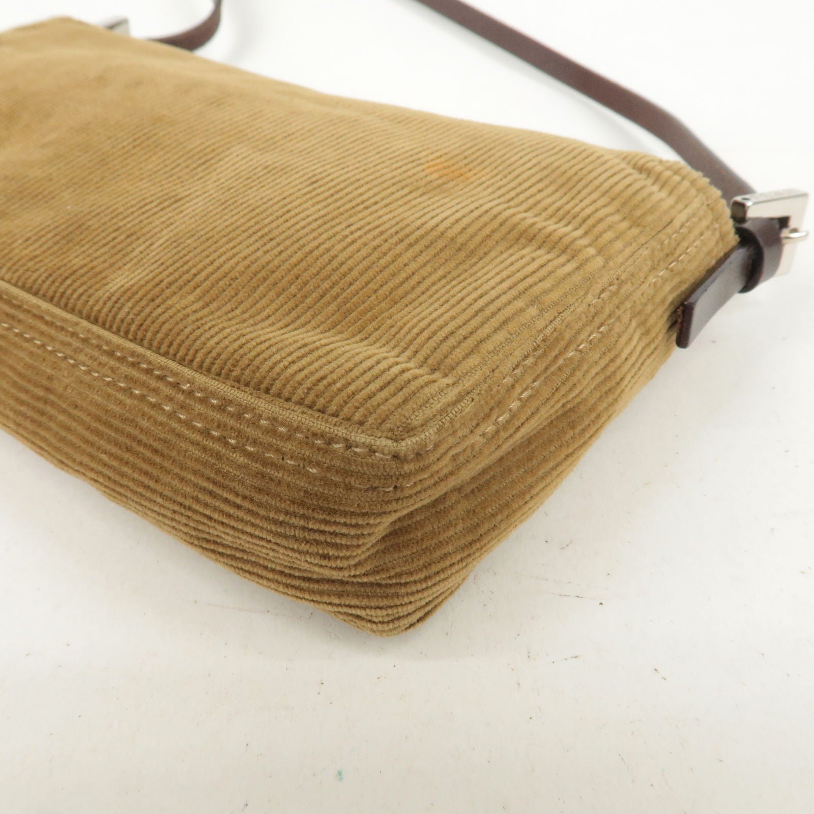 FENDI Corduroy Shoulder Bag Hand Bag Brown 26776 Brown
