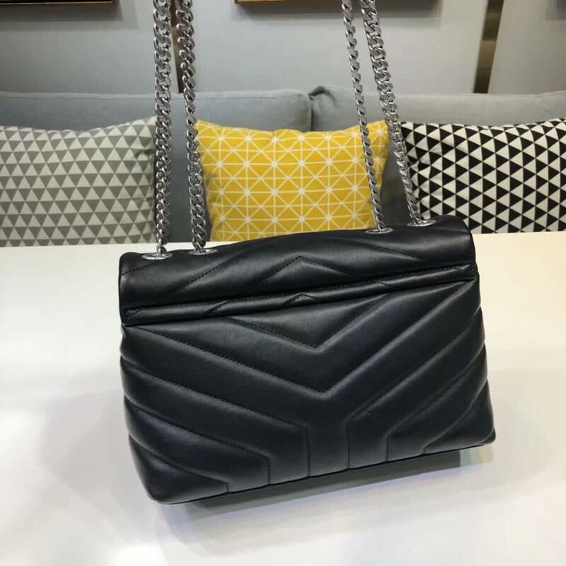 YSSL Loulou Small Chain Bag In MatelassÃ© "Y" Black For Women 9.8in/23cm YSL 494699DV7261000