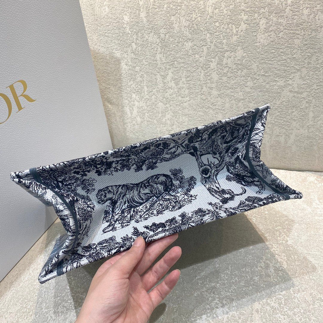Dior MeDiorum Book Tote Blue Toile de Jouy Reverse Embroidery, Blue, For Women Women’s Handbags, Shoulder Bags, 36cm CD M1296ZRGO_M928