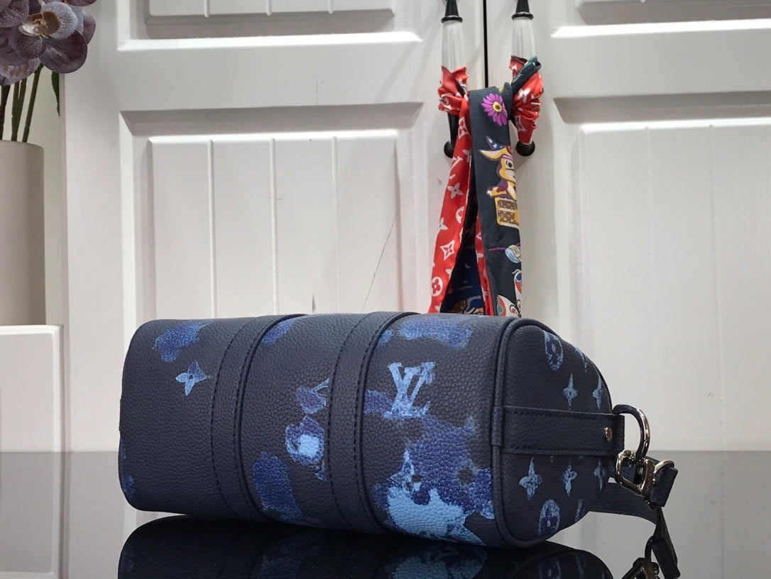 Louis Vuitton Keepall XS Monogram Watercolor Blue Canvas By Virgil Abloh For Men, Bags, Shoulder And Crossbody Bags 8.3in/21cm Louis Vuitton M57844