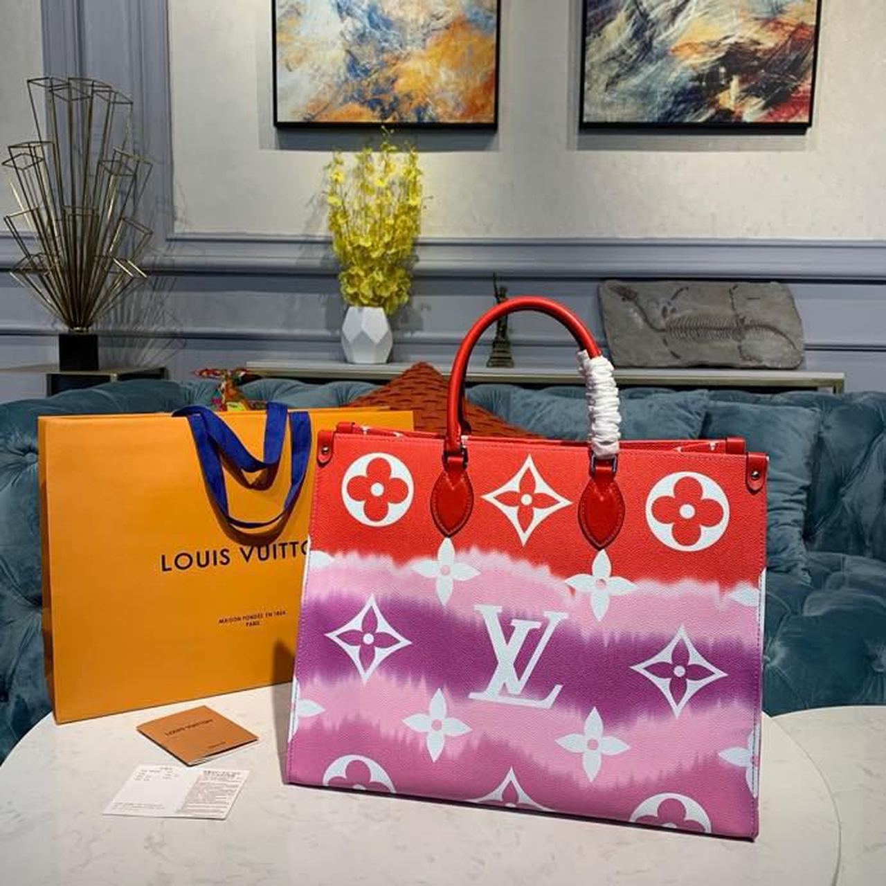 Louis Vuitton Escale Onthego GM Tote Bag Red For Women,  Shoulder Bags 16.1in/41cm Louis Vuitton M45121