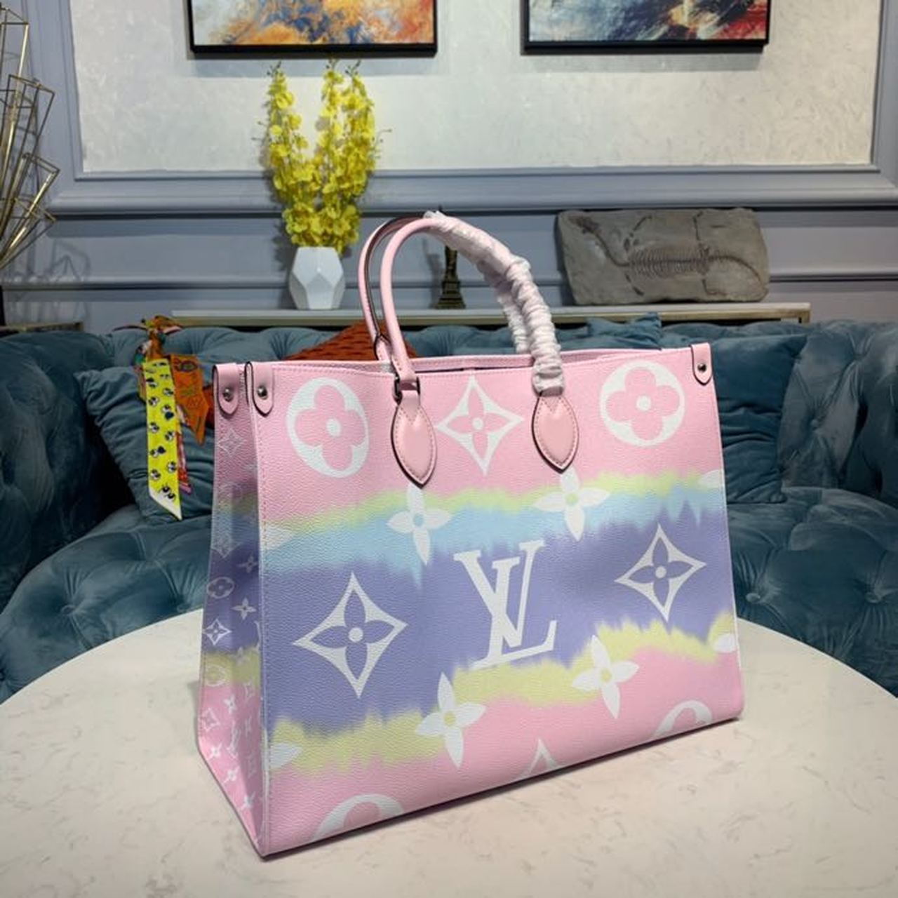 Louis Vuitton Escale OnTheGo GM Tote Bag Monogram Canvas Pastel Pink For Women,  Shoulder Bags 16.1in/41cm Louis Vuitton M45119