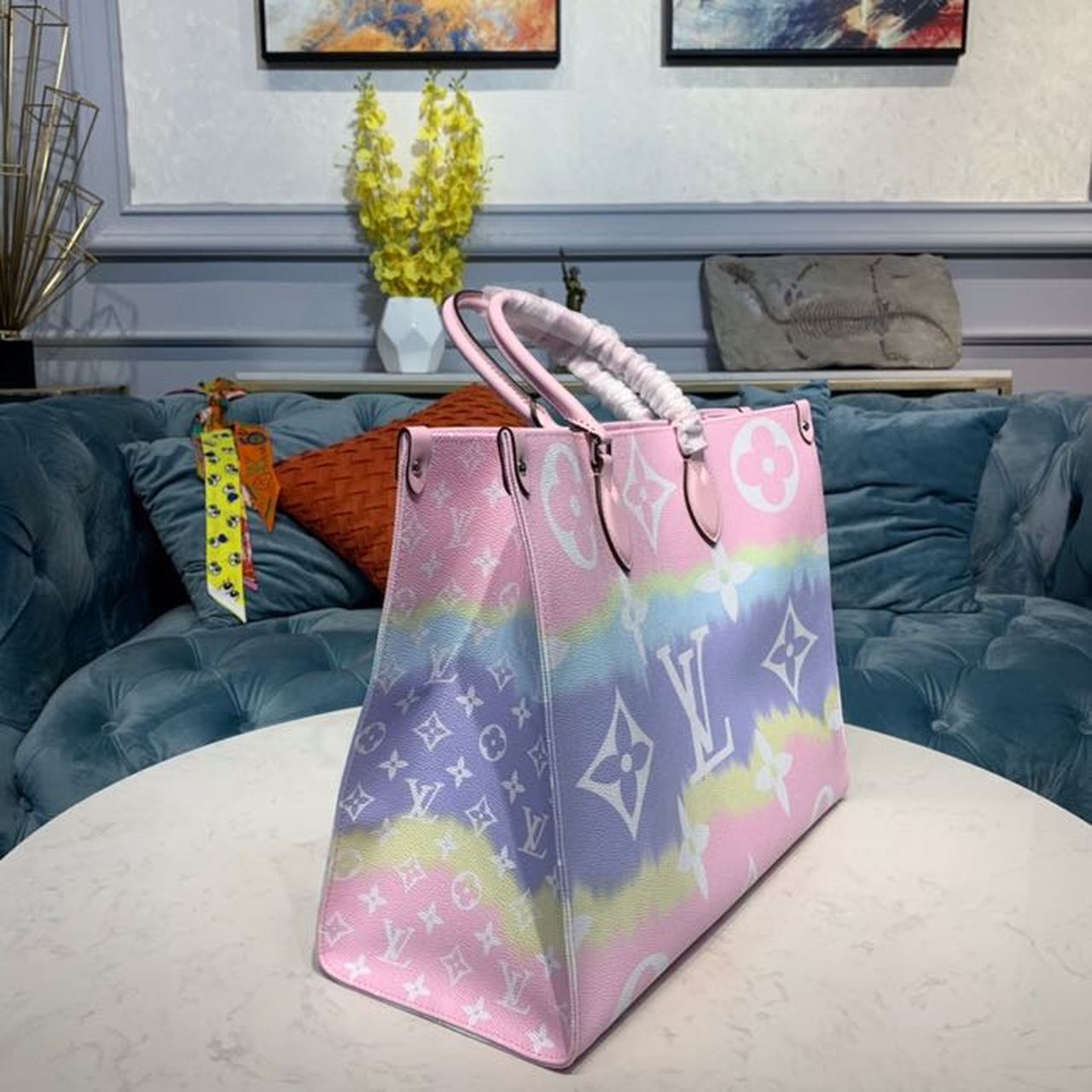 Louis Vuitton Escale OnTheGo GM Tote Bag Monogram Canvas Pastel Pink For Women,  Shoulder Bags 16.1in/41cm Louis Vuitton M45119