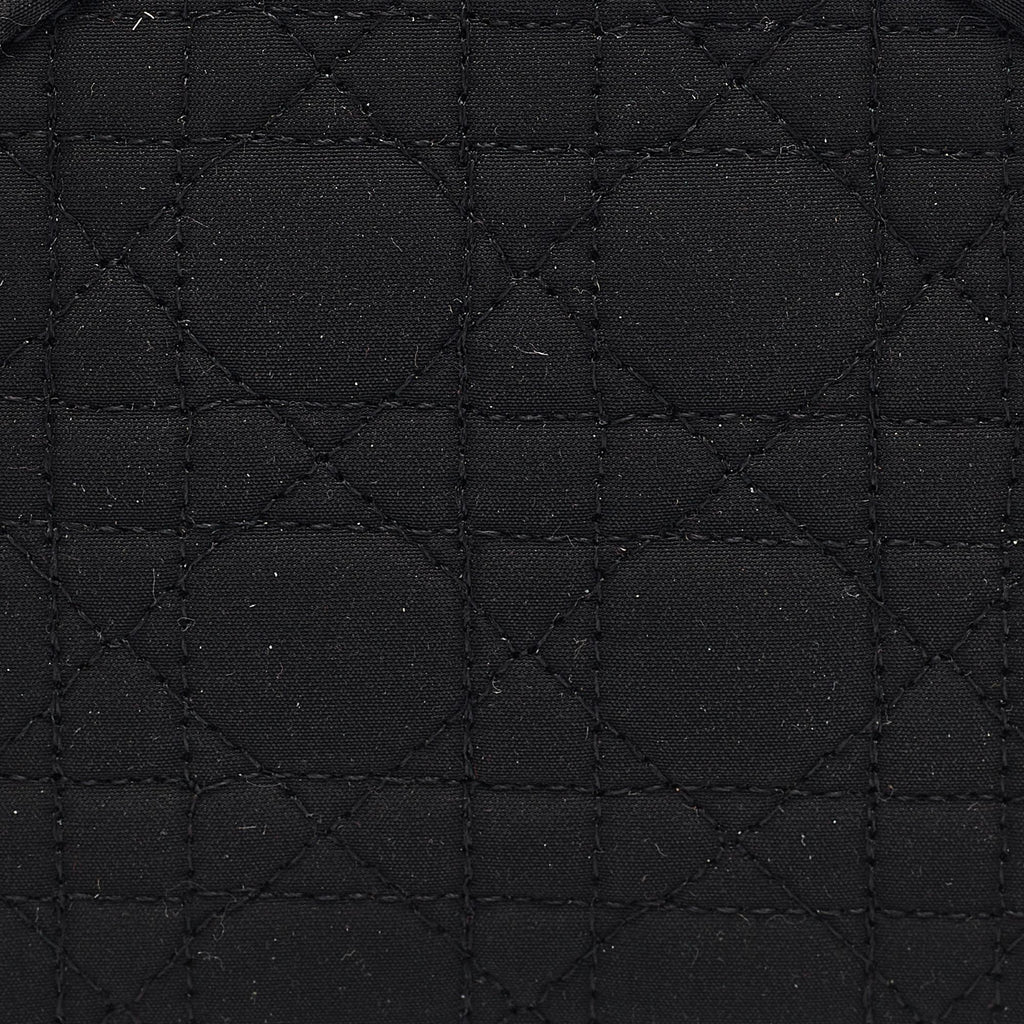 Dior Black Cannage Fabric Zip Around Coin Purse