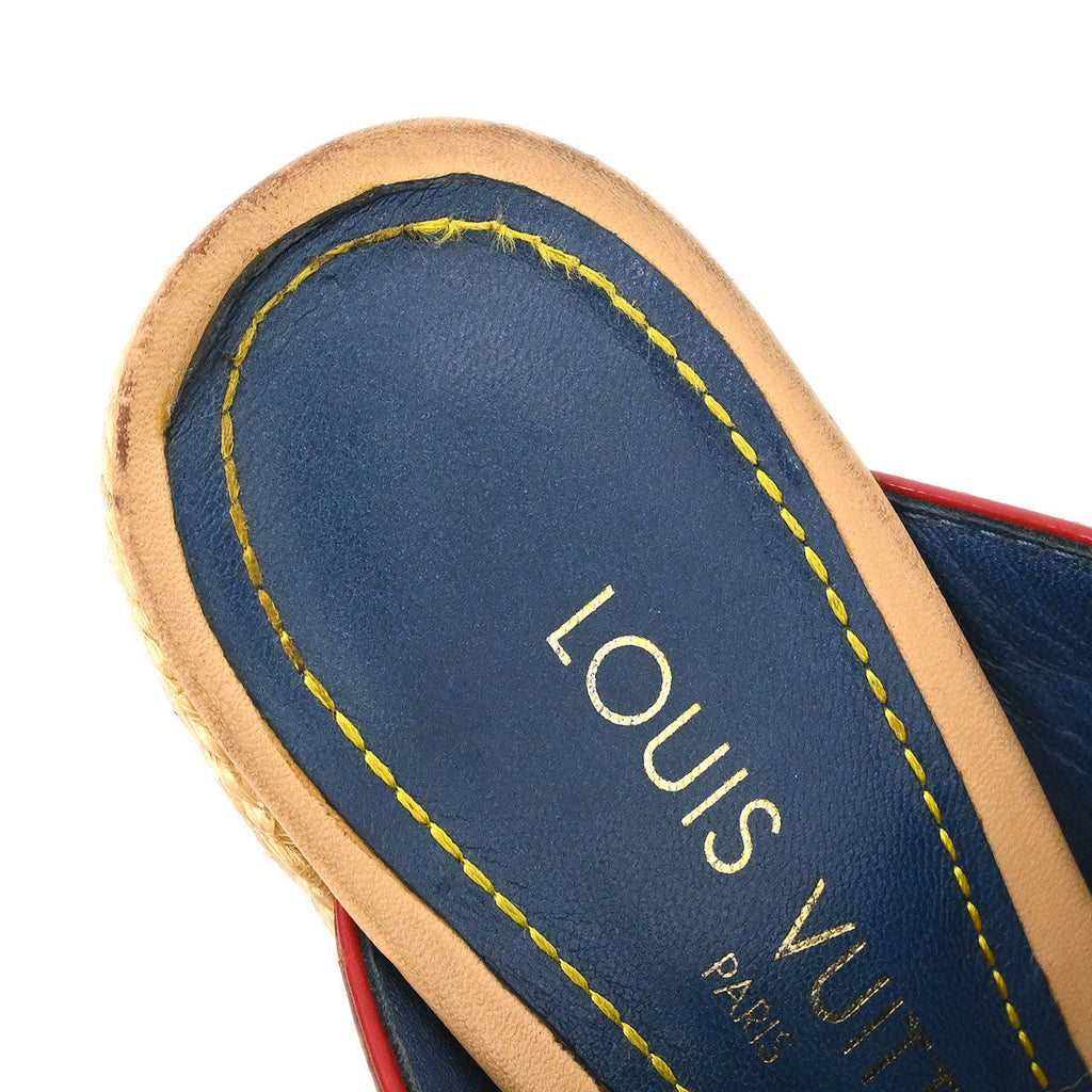 Louis Vuitton 2005 Monogram Denim Blue Sandals Shoes #36