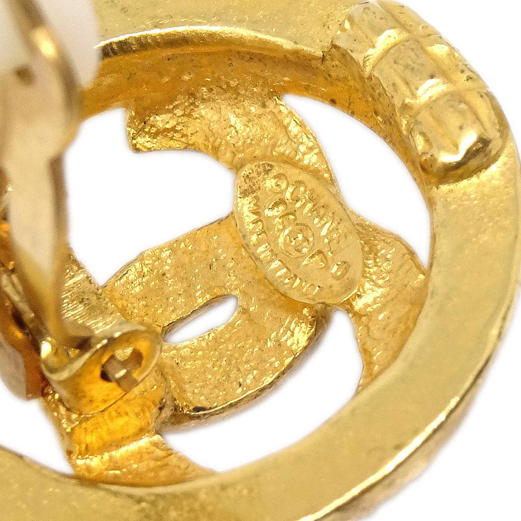 Chanel Button Clip-On Earrings Gold 94P