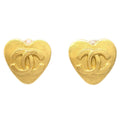 Chanel Heart Clip-On Earrings Gold 95P