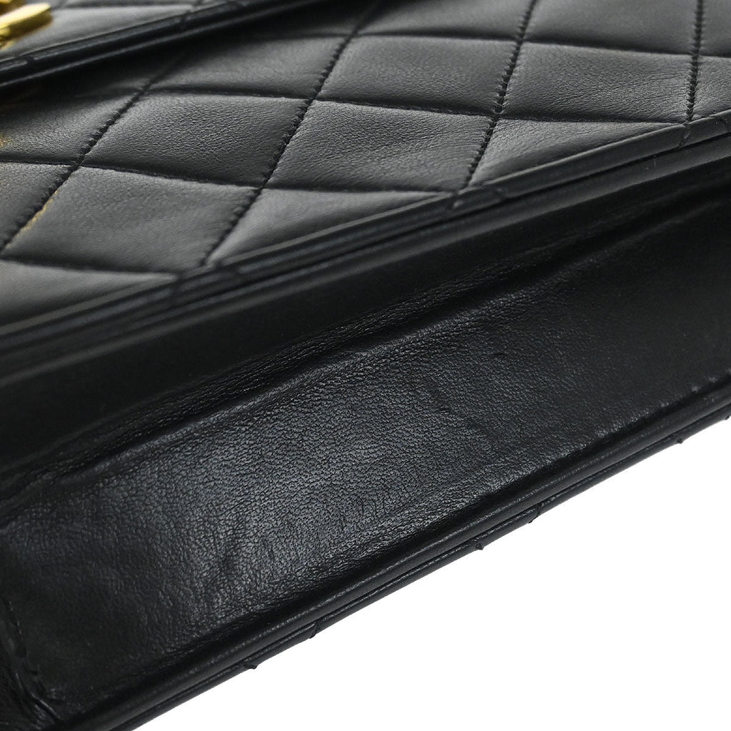 Chanel 1989-1991 Black Lambskin 2way Shoulder Handbag