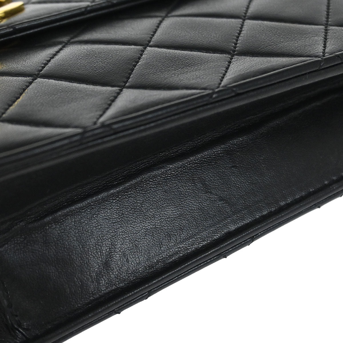 Chanel 1989-1991 Black Lambskin 2way Shoulder Handbag