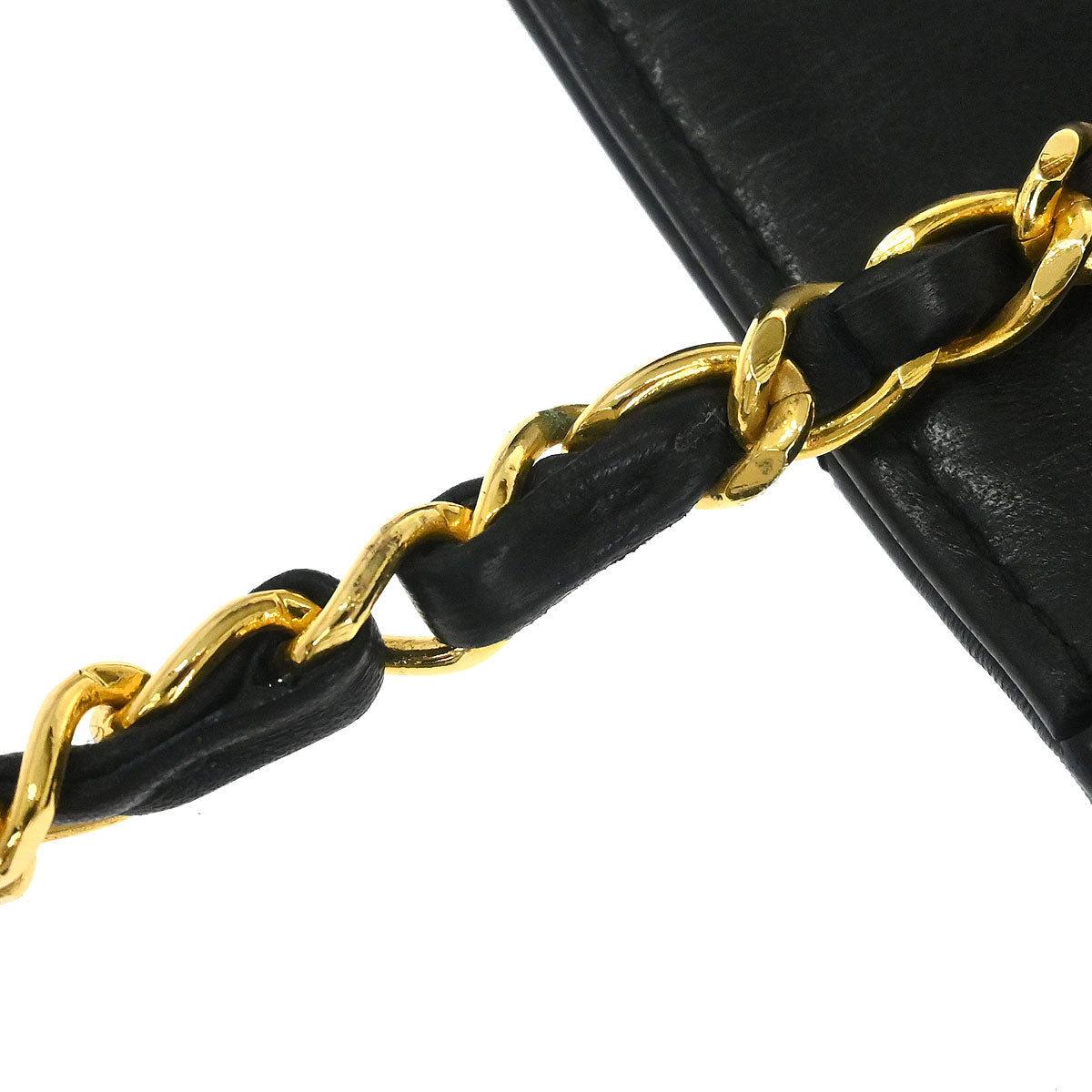 Chanel 1989-1991 Black Lambskin 2way Shoulder Handbag