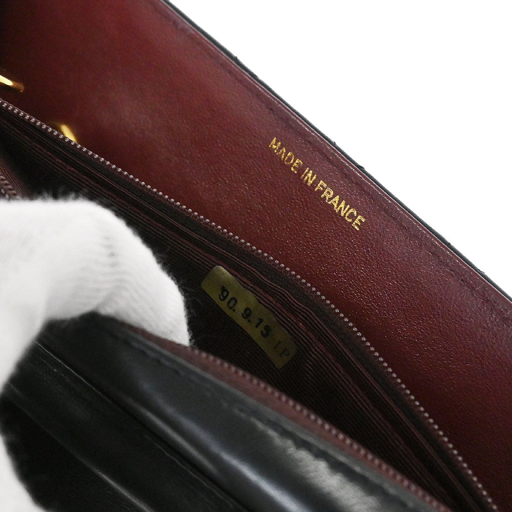 Chanel 1989-1991 Black Lambskin 2way Shoulder Handbag