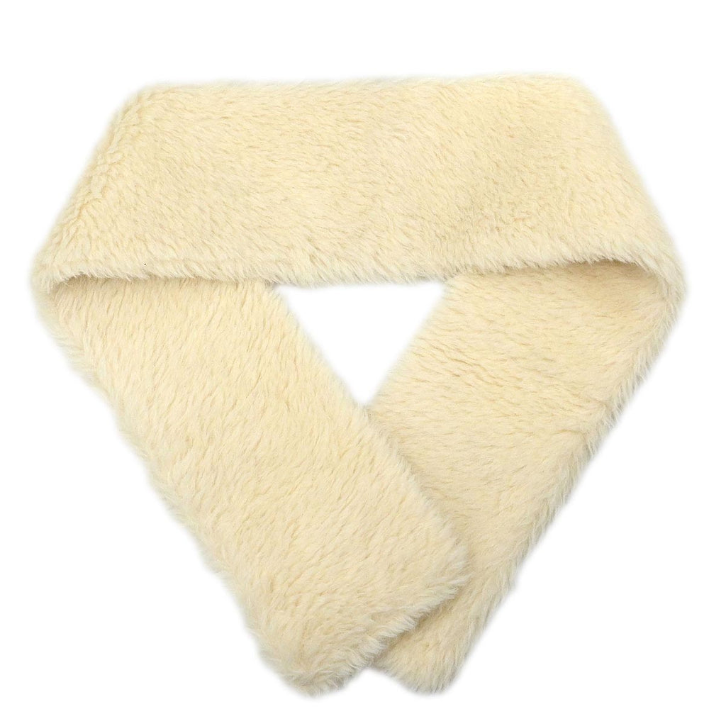 Chanel * Alpaca Scarf White Small Good