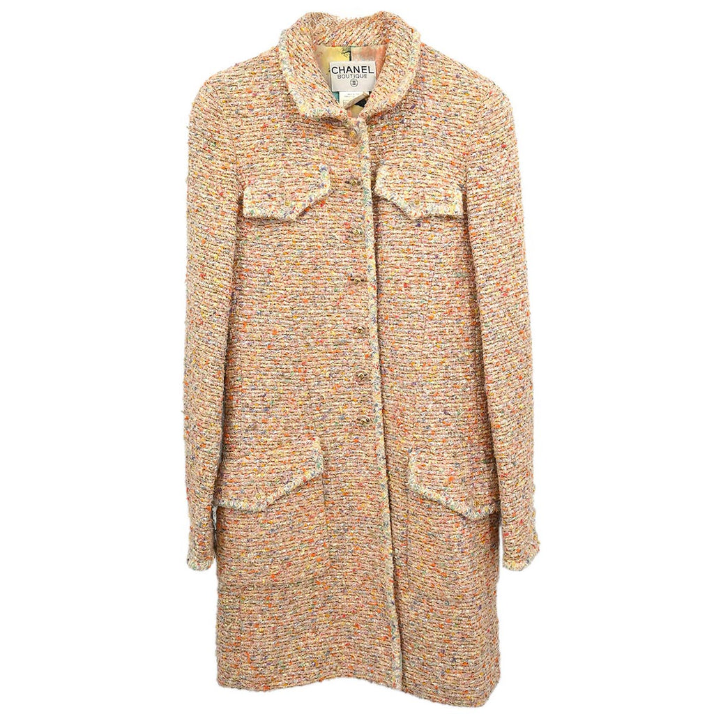 Chanel 1997 Single Breasted Coat Pink #38