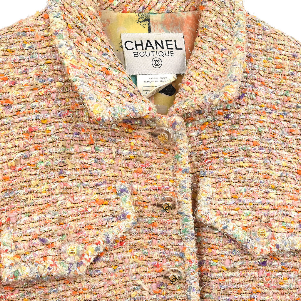 Chanel 1997 Single Breasted Coat Pink #38