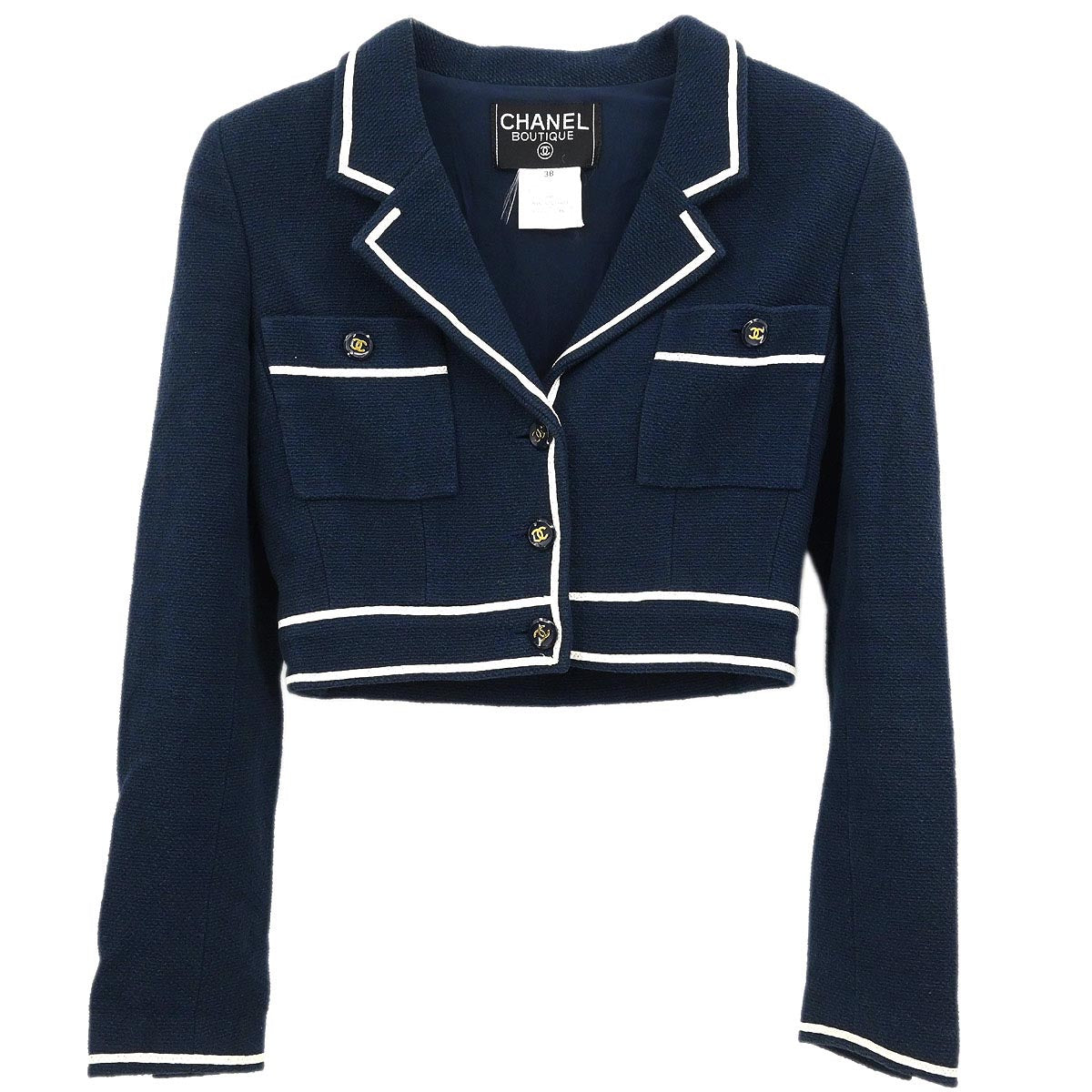 Chanel 1995 Single Breasted Jacket Navy #38