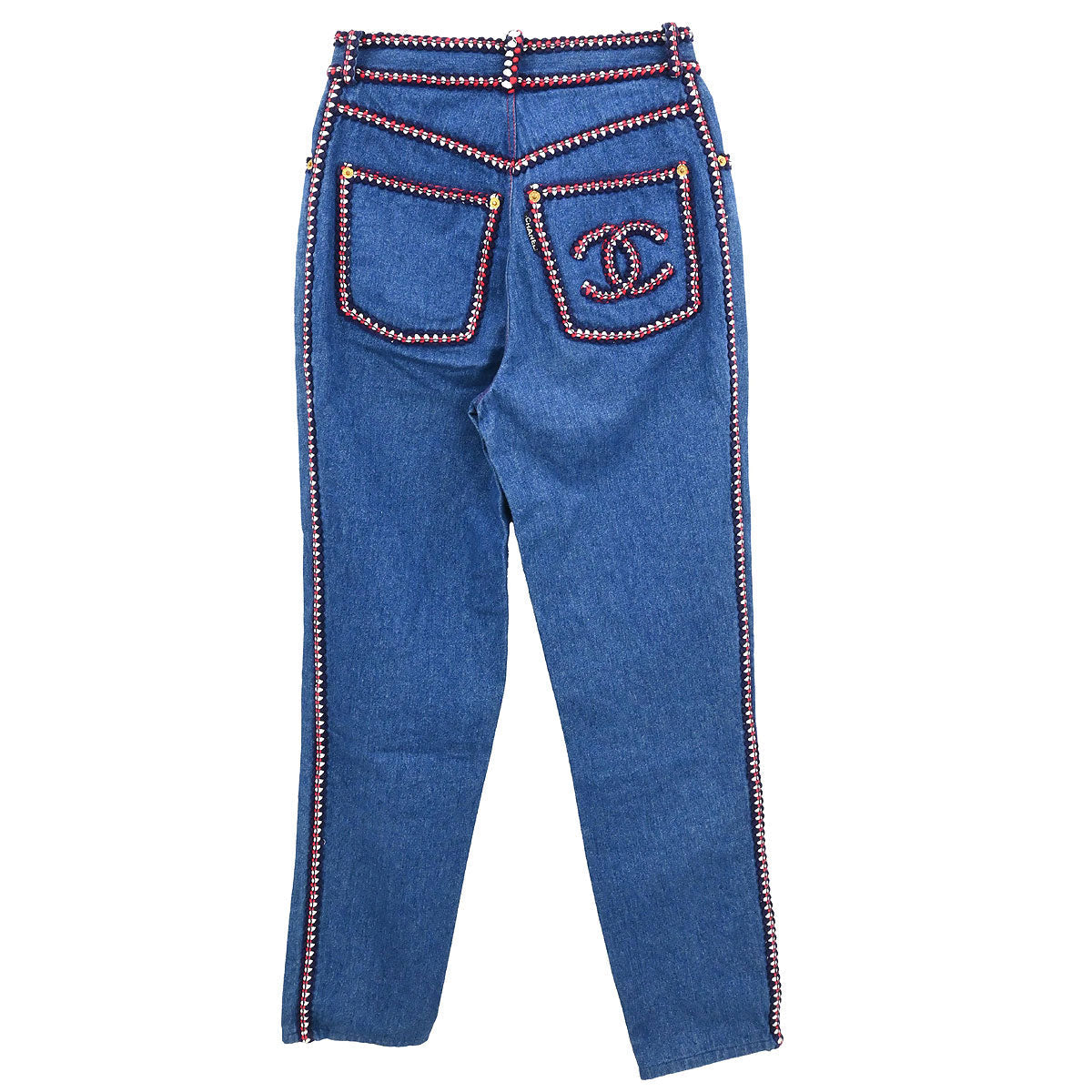 Chanel Long Denim Pants Blue #36