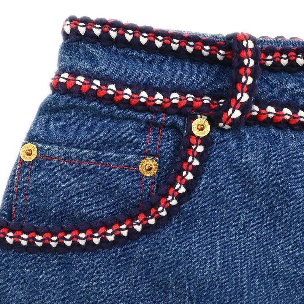Chanel Long Denim Pants Blue #36