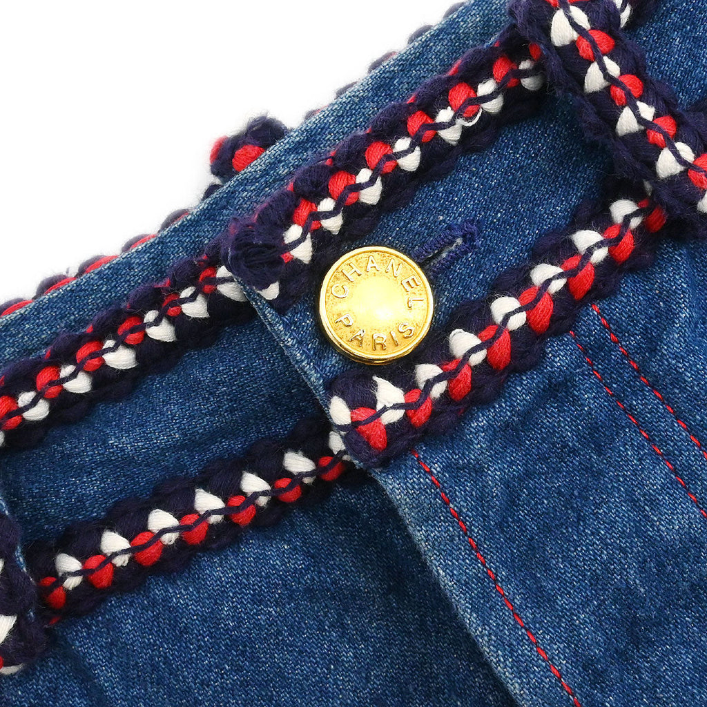 Chanel Long Denim Pants Blue #36