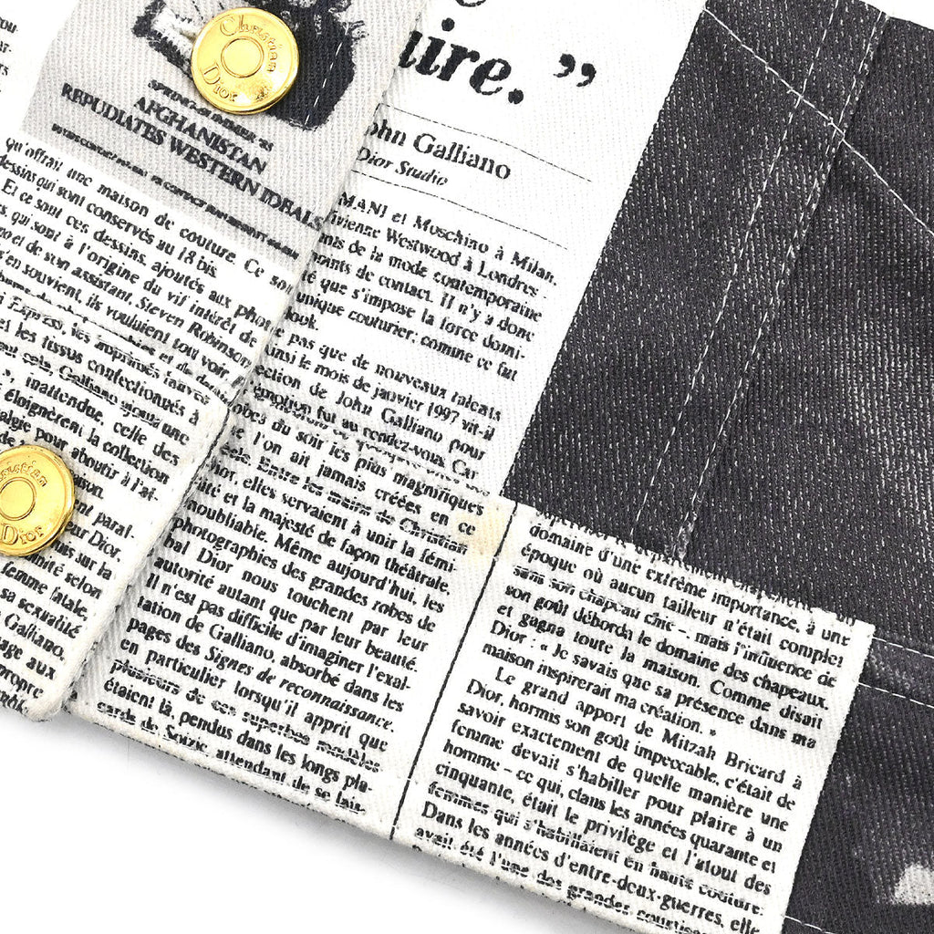 Christian Dior 2000 Single Breasted Jacket Newspaper White #40